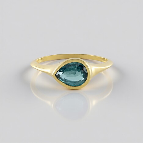 Bague en argent et Kyanite bleu pétrole