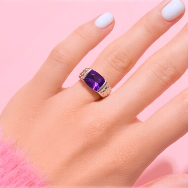 Bague en argent et Améthyste de Sibérie (de Melo)