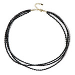 Schwarzer Spinell-Silberhalskette