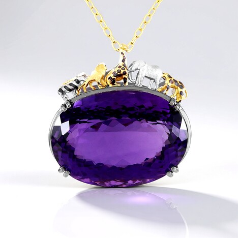 Collana in argento con Ametista (Gems en Vogue)