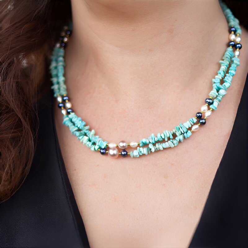 Collana in argento con Perla d'Acqua Dolce Pesca (Riya)