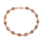 Bracciale in argento con Pietra di Luna Cioccolato (KM by Juwelo)