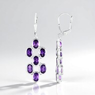 Pendientes en plata con Amatista (KM by Juwelo)