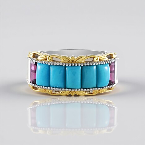 Anello in argento con Turchese Sleeping Beauty (Gems en Vogue)