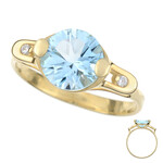 9K Sky Blue Topaz Gold Ring (dagen)