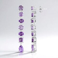 Orecchini in argento con Ametista Rose de France
