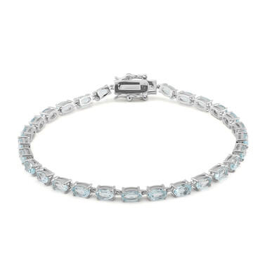 Himmelblauer Topas-Silberarmband