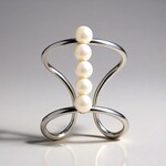 White Freshwater Pearl Silver Ring