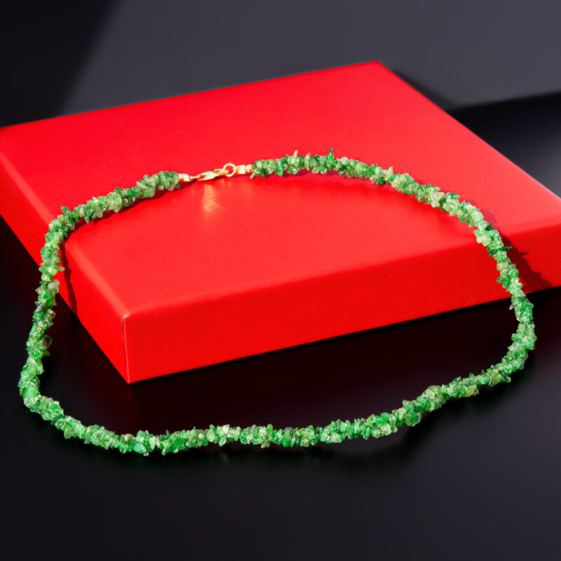 Tansania-Tsavorit-Silberhalskette