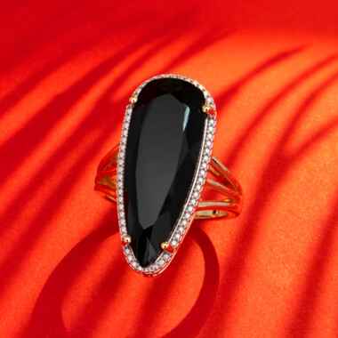 Schwarzer Onyx-Silberring