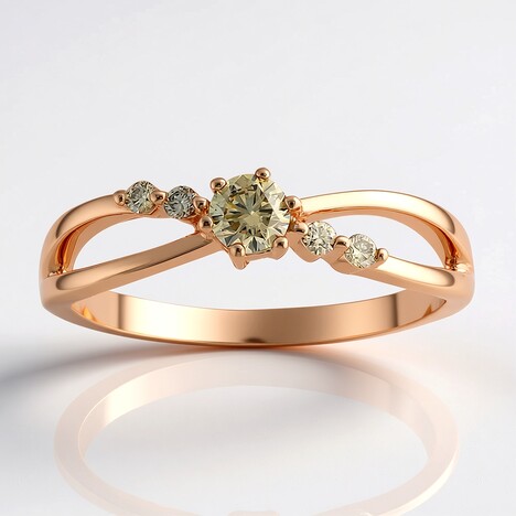 Anello in oro con Diamante Rose de France SI1 di Argyle (Annette)
