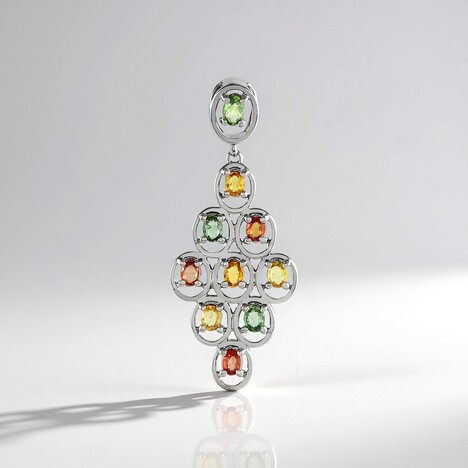 Ciondolo in argento con Zaffiro Fancy