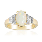 Anello in oro con Opale Bianco Brasiliano