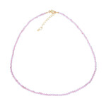 Zilveren halsketting met aardbei kwartskristallen