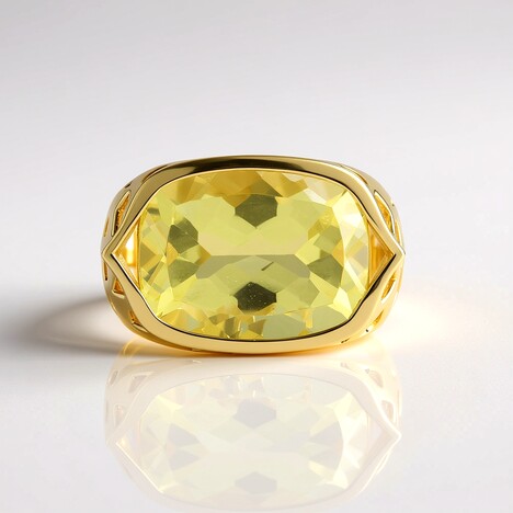 Anello in argento con Quarzo Ouro Verde (Ornaments by de Melo)