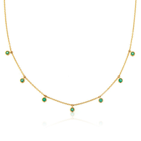 9K AAA Zambian Emerald Gold Necklace (de Melo)