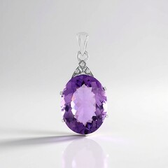 Pendentif en argent et Améthyste de Zambie