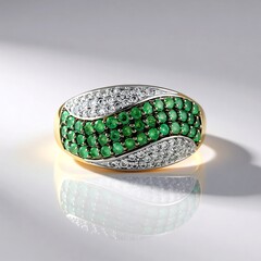Anello in argento con Smeraldo Brasiliano