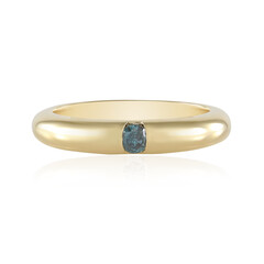 Blauer I2 Brillant-Silberring