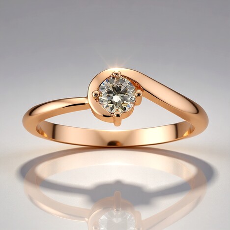 Bague en or et Diamant rose de France VS1 d'Argyle (Annette)