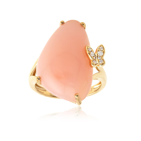 Pinkfarbener Opal-Goldring (CIRARI)
