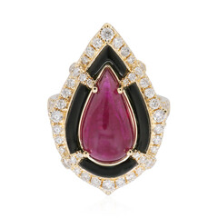 Anillo en oro con Rubelita de Brasil AAA