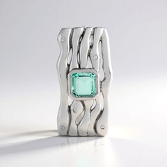Ciondolo in argento con Smeraldo Color Paraiba