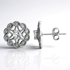 Orecchini in argento con Topazio Bianco