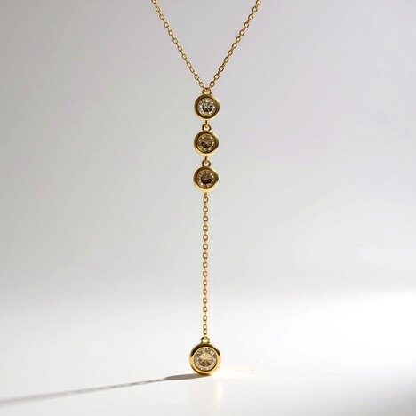 Collana in oro con Diamante Champagne I2