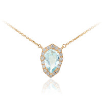 Gouden halsketting met een hemel-blauwe topaas (Nara Jewelry)
