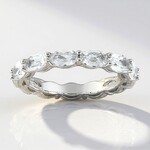 Bague en argent et Topaze blanche