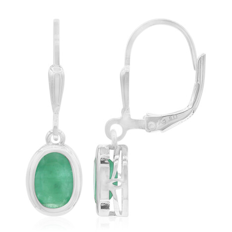 Smaragd-Silberohrringe
