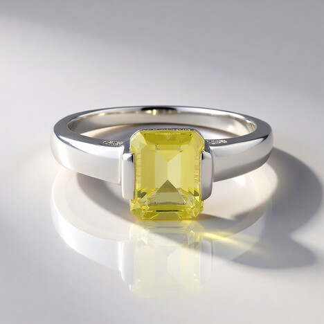 Anello in argento con Quarzo Limone