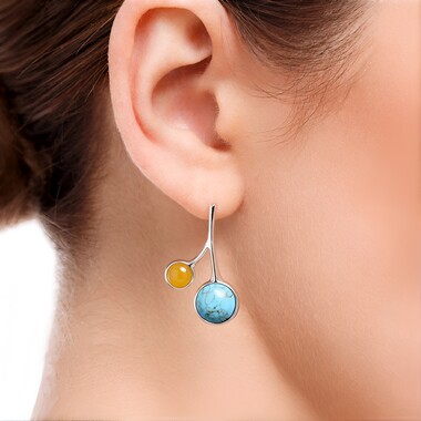 Pendientes en plata con Turquesa (dagen)