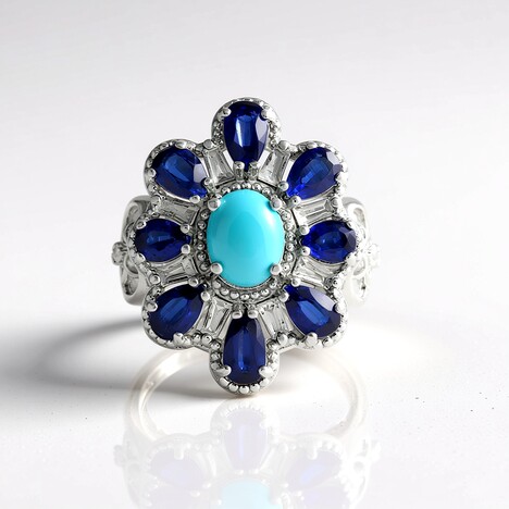 Anello in argento con Turchese Sleeping Beauty (Dallas Prince Designs)