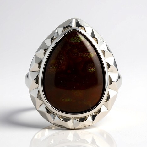 Anello in argento con Agata di Fuoco