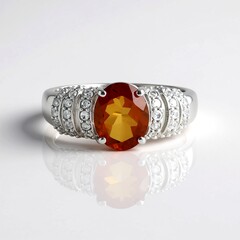 Anello in argento con Citrino Madeira