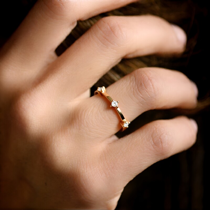 Anello in oro con Diamante Rose de France SI1 di Argyle (Annette)