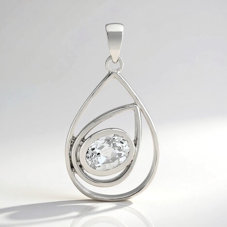 Pendentif en argent et Kunzite blanche (Pallanova)