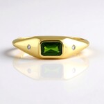 Anello in argento con Diopside Russo