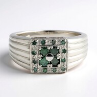 Bague pour homme en argent et Diamant fantaisie