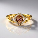 Anello in argento con Zaffiro Ceylon Rosa (non riscaldato)