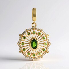 Ciondolo in argento con Diopside Russo