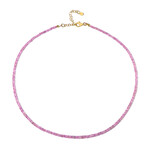 Pinkfarbener Ceylon-Saphir-Silberhalskette