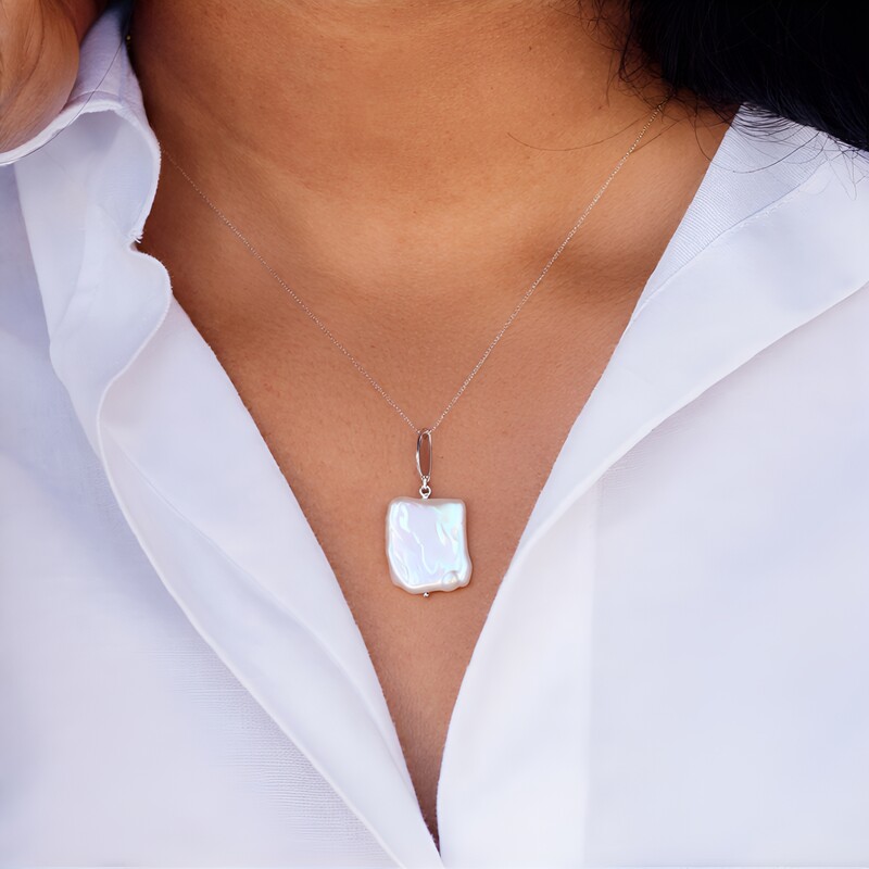 Colgante en plata con Perla blanca Freshwater (TPC)