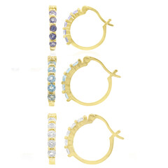 Orecchini in argento con Topazio Blu Svizzero