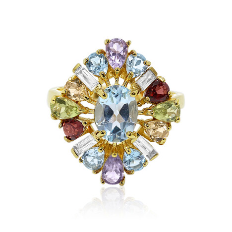 Himmelblauer Topas-Silberring