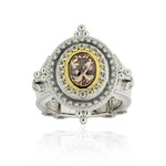 Anillo en plata con Morganita de Brasil (Dallas Prince Designs)