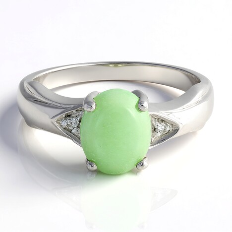 Anello in argento con Crisoprasio Imperiale