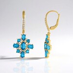 Boucles d'oreilles en argent et Apatite bleu néon